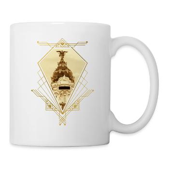 Madrid Spain City Skyline Gold Ornament - Mug - white - Right