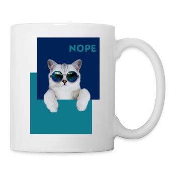Katze Nope - Tasse - Weiß - Rechts