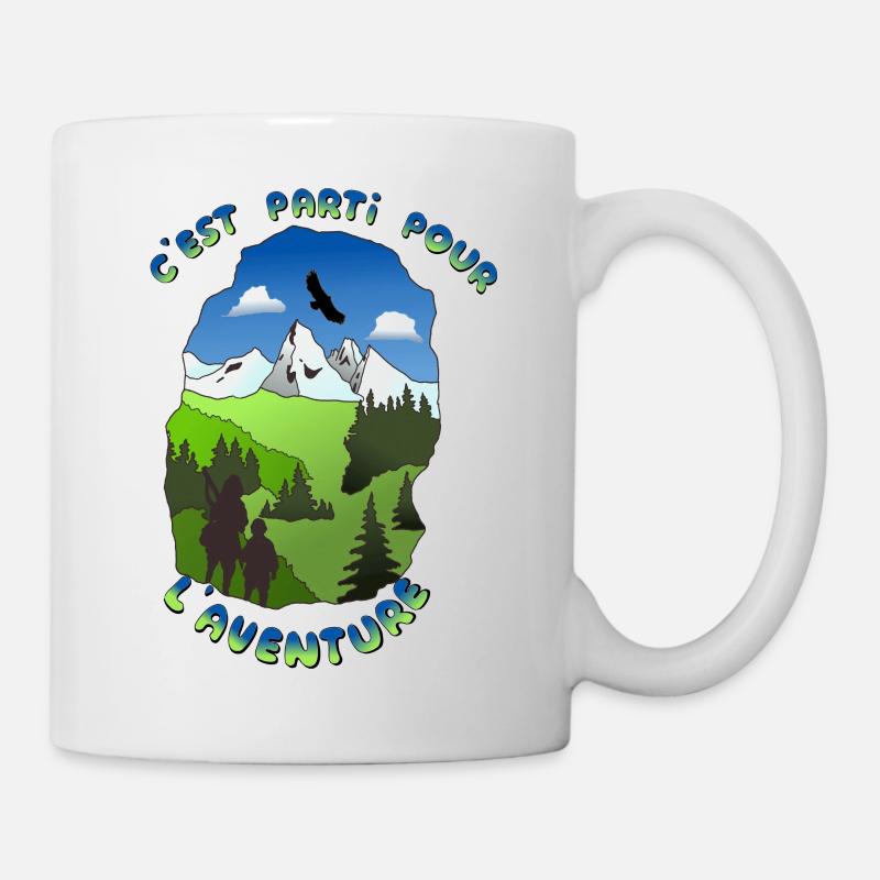 C'est parti pour l'aventure grotte - Mug blanc - blanc