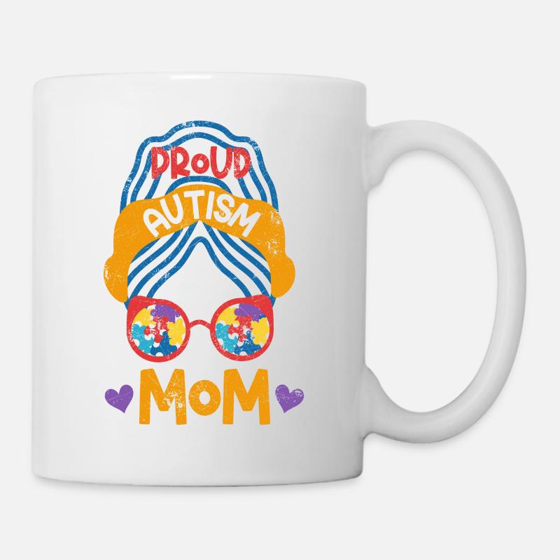 STOLZE AUTISMUS MUTTER MAMA BUNT KIND SPRUCH MOTIV - Tasse - Weiß