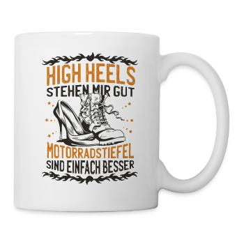 Motorrad/Bike - Geschenk für Bikerin mit Spruch - Tasse - Weiß - Rechts