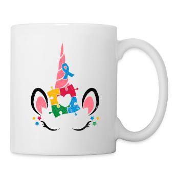 AUTIST EINHORN AUTISMUS BEHINDERT ADS MOTIV SPRUCH - Tasse - Weiß - Rechts