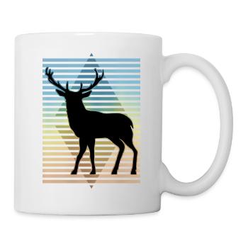 Hirsch - Tasse - Weiß - Rechts