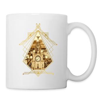 Liverpool Angleterre Ville Skyline Gold Home Amour - Mug blanc - blanc - Droite
