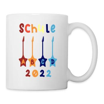 Schule 2022 ABCD Rockgitarre T shirt - Tasse - Weiß - Rechts
