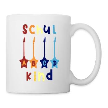 Schulkind ABCD Rockgitarre T shirt - Tasse - Weiß - Rechts