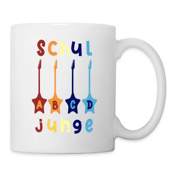 Schuljunge ABCD Rockgitarre T shirt - Tasse - Weiß - Rechts
