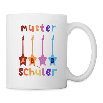 Musterschüler ABCD Rockgitarre T shirt - Tasse - Weiß - Rechts