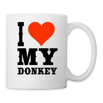 ich liebe mein Esel - das Hausesel Fan Shirt - Tasse - Weiß - Rechts