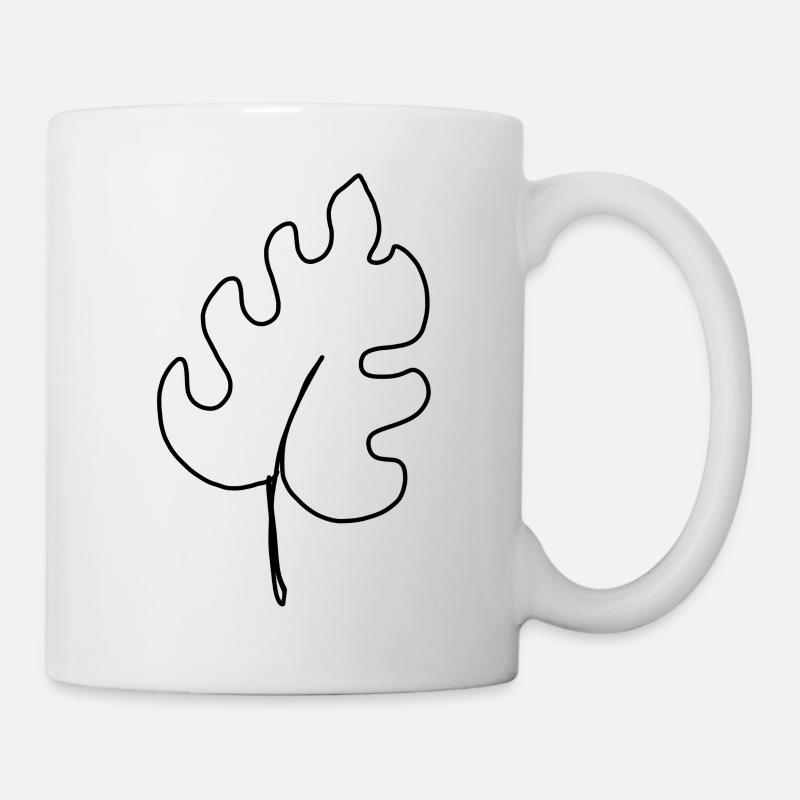 Minimalistisches Blatt - Tasse - Weiß