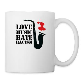 Musik bringt alle zusammen, Musik, Liebe - Tasse - Weiß - Rechts