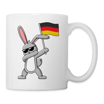 Dabbing Rabbit mit Deutschlandfahne - Tasse - Weiß - Rechts