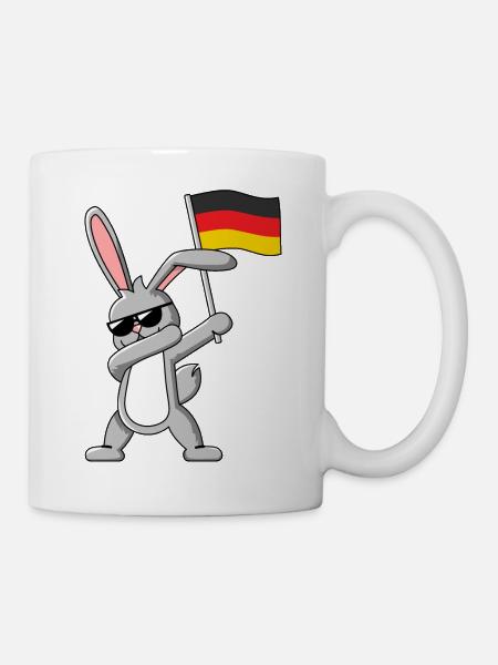 Dabbing Rabbit mit Deutschlandfahne - Tasse - Weiß