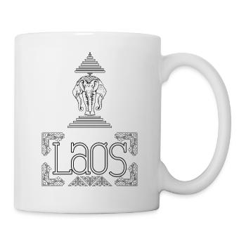 Laos Laote Laoten Elefant Alte Flagge I Geschenk - Tasse - Weiß - Rechts