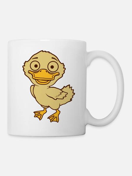Mignons petits canetons comiques - Mug blanc - blanc