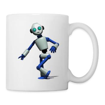 3D dance robot in blue and white - Mug - white - Right