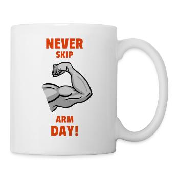 Never skip arm day - Mug blanc - blanc - Droite