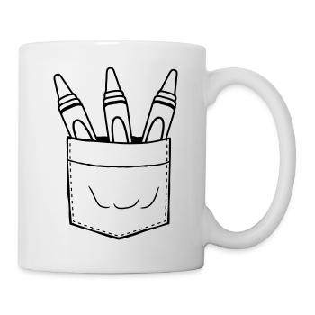 Take wax crayons with you on the go Chest pocket - Mug - white - Right