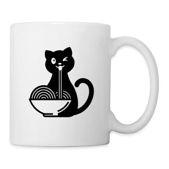 Ramen Katze Japanische Nudelsuppe - Tasse - Weiß - Rechts