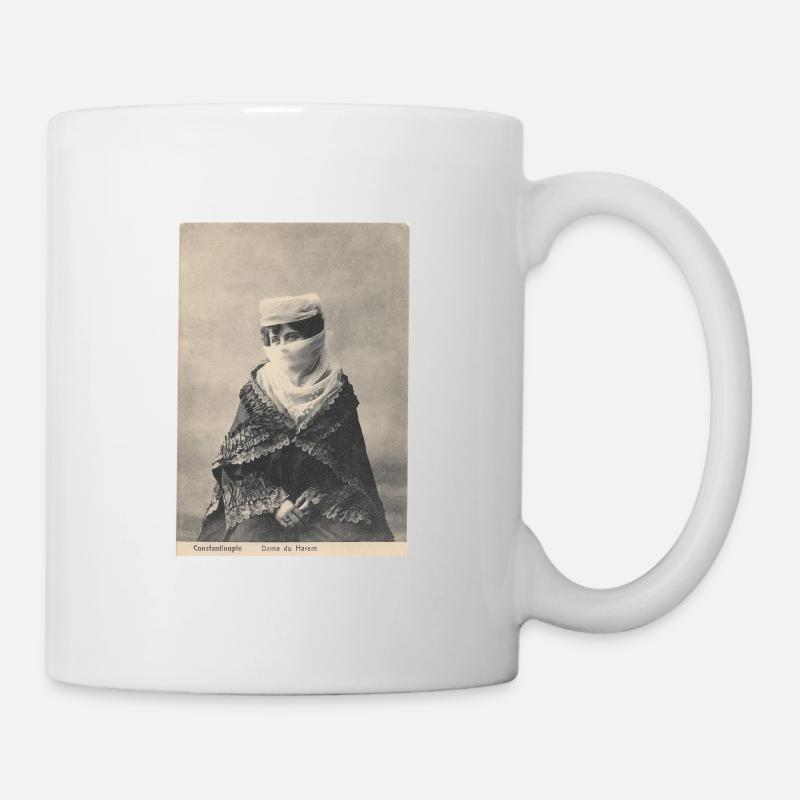 Dame de harem Empire ottoman sur carte postale anc - Mug blanc - blanc