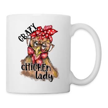 Crazy chicken lady Funny farm design - Tasse - Weiß - Rechts