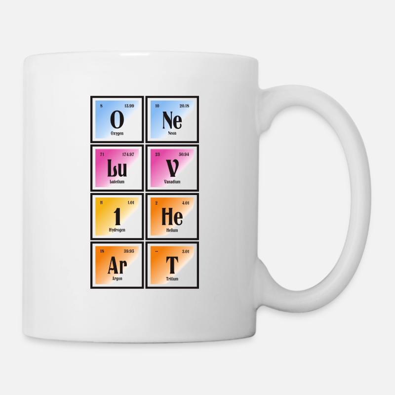 One Love One Heart | Periodic Table of Elements - Mug - white