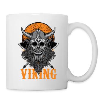 Wikinger Schädel mit Helm und Bart Nordmann Wild - Tasse - Weiß - Rechts