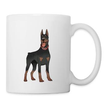 Doberman Mom Hund Hunde Hundebesitzer Hundefreund - Tasse - Weiß - Rechts