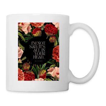 Traurigkeit Aufschrift Text Blumen rot von Hildon - Tasse - Weiß - Rechts
