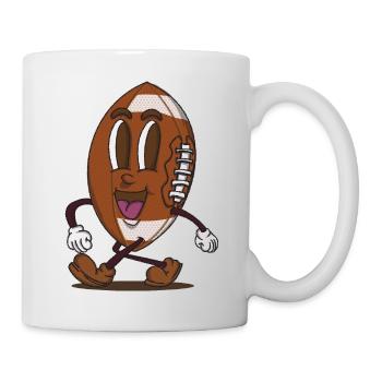 funky football américain dessin animé visage marchant rétro - Mug blanc - blanc - Droite