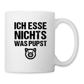 Ich esse nichts was pupst Vegetarier Veganer - Tasse - Weiß - Rechts