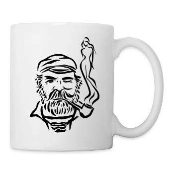 Seeman pipe fumée noire - Mug blanc - blanc - Droite