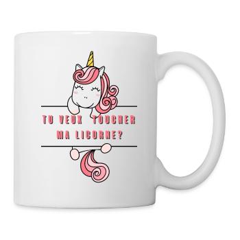 tu veux toucher ma licorne - Mug blanc - blanc - Droite