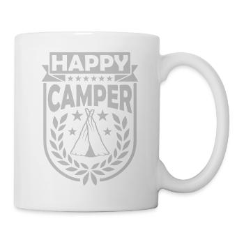 Tent Happy Camper Logo - Mug blanc - blanc - Droite