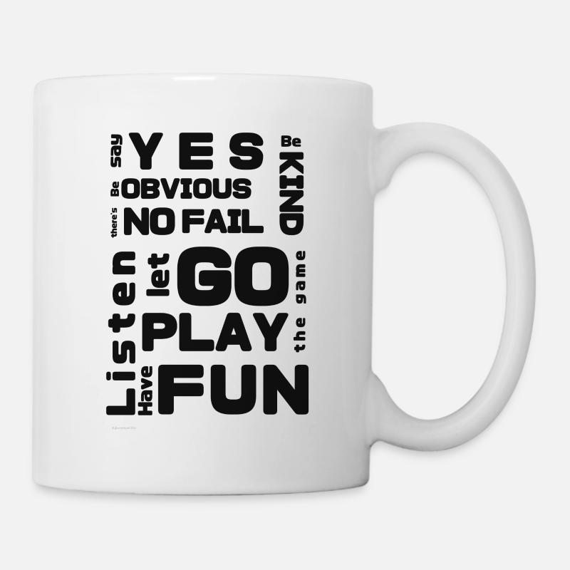 improv rules (Black) - Mug - white