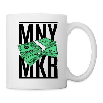 Money Maker weißes T-Shirt oder Hoodie - MNY MKR - Tasse - Weiß - Rechts