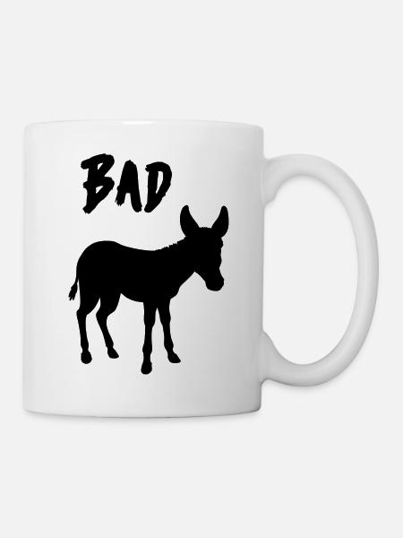 Bad Ass. Funny Donkey Badass Wordplay - Mug - white