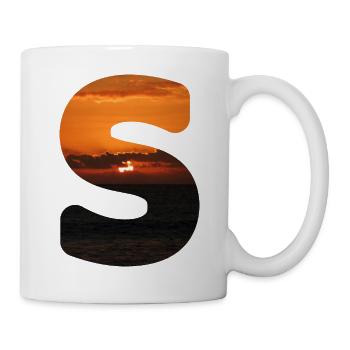 Sommer Buchstabe S Schriftzug Sommerferien Sonne - Tasse - Weiß - Rechts