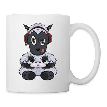 Lamb With Gaming Controller I Funny Gaming I Gamer - Tasse - Weiß - Rechts