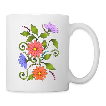 Fleur - Mug blanc - blanc - Droite