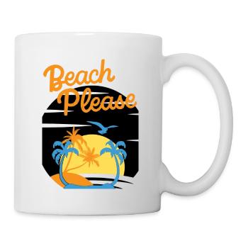 Beach Please - Palm Sunset Shirt - Mug - white - Right
