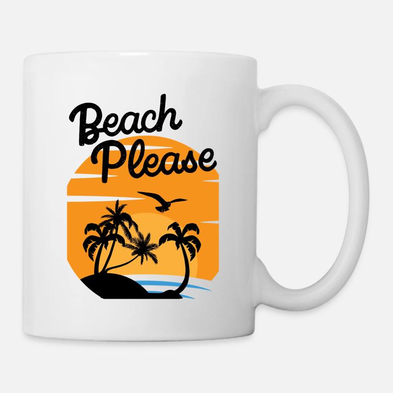 Beach Please - Chemise Palm Sunset - Mug blanc - blanc