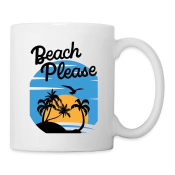 Beach Please - Palm Sunset Shirt - Mug - white - Right