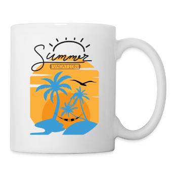 Vacances d’été - Palm Sunset Shirt - Mug blanc - blanc - Droite