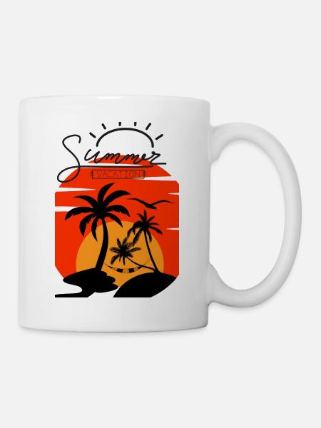 Summer Holiday - Palm Sunset Shirt - Mug - white