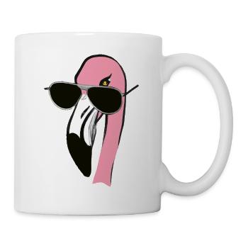 Flamingo with Sunglasses Holiday Gift Idea - Mug - white - Right