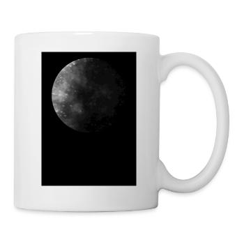 Mond, schwarzer Hintergrund - Tasse - Weiß - Rechts