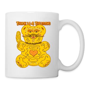 Thx U 4 la musique * ours-chat en jaune - Mug blanc - blanc - Droite