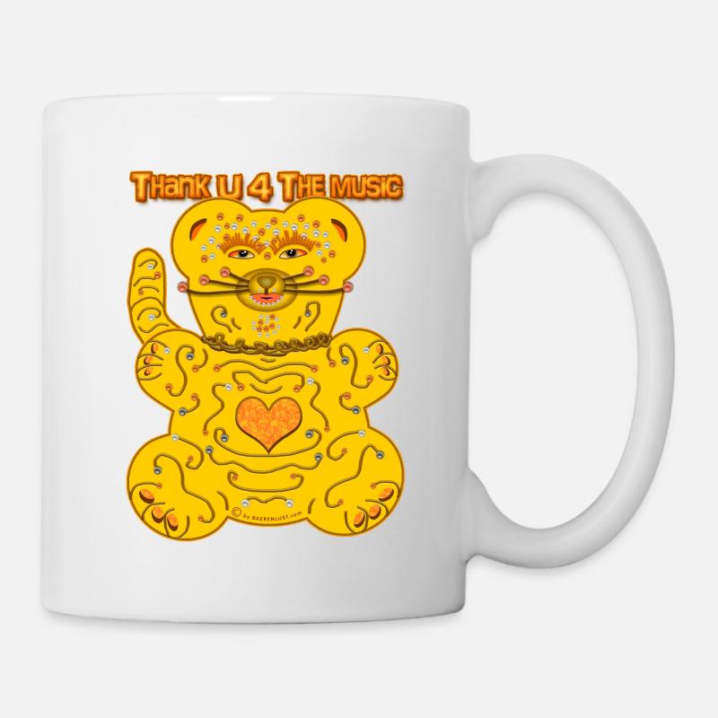 Thx U 4 the music * bear-cat in yellow - Mug - white