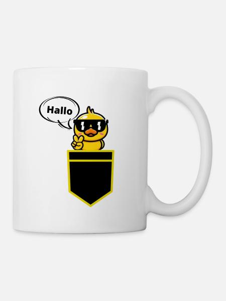 Hallo - Tasse - Weiß